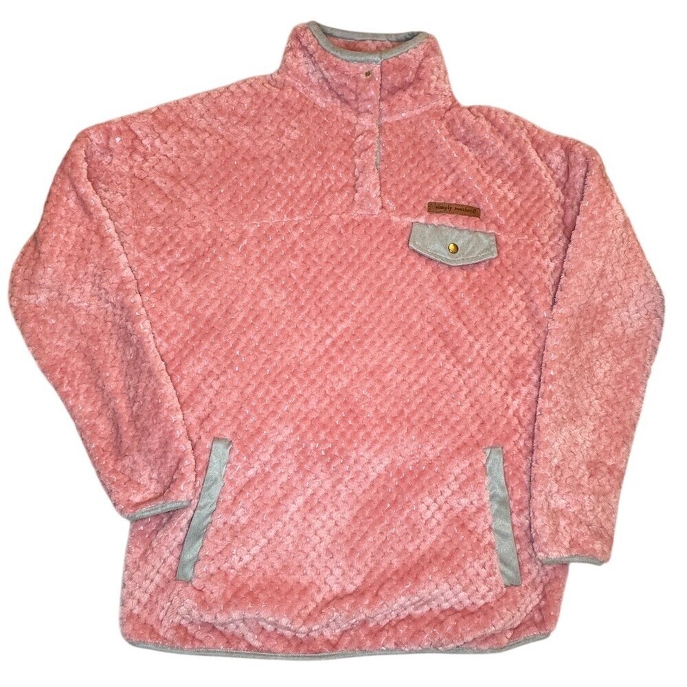 SIMPLY SOUTHERN BLOSSOM LONG SLEEVE SOFT SHERPA PULLOVER SWEATSHIRT size S